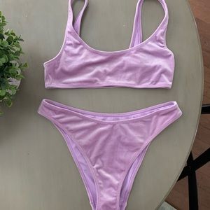 Kendall and Kylie purple velvet swimsuit